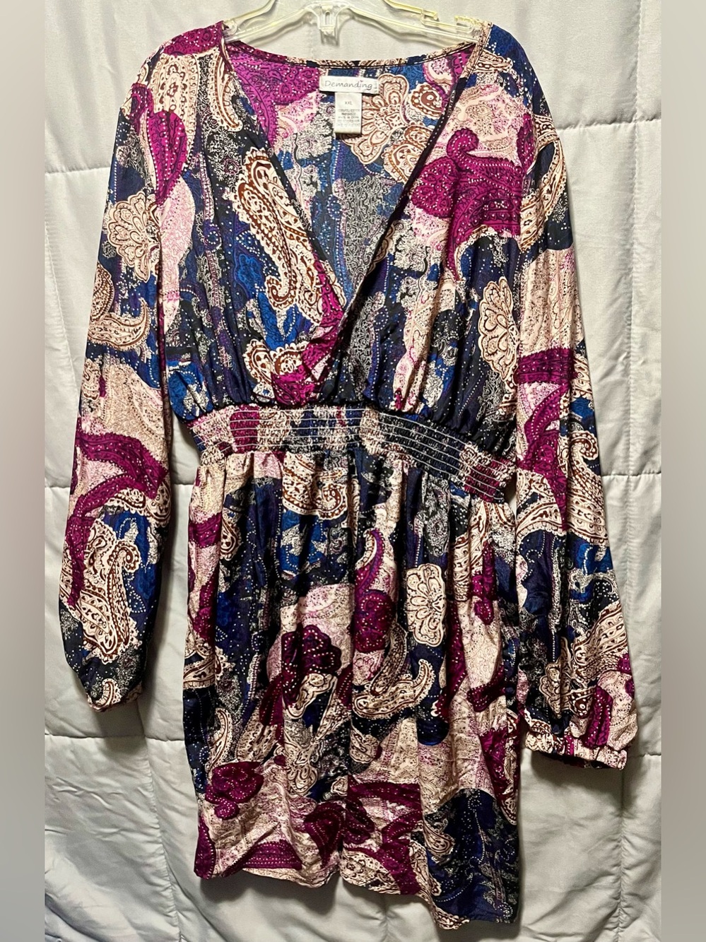 Demanding Brand Silky Dress Size XXL 2X Stunning Paisley